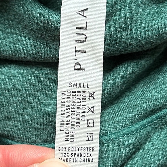 P'tula High-Waisted Compression Barepro Sea Green Shorts Size Small - Picture 7 of 10